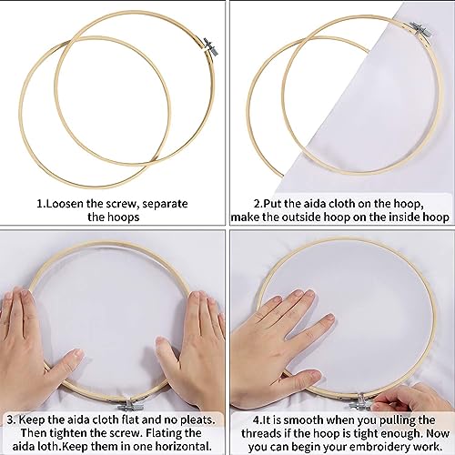 Santune 3 Pack Bee Embroidery Kit for Beginners Adult Cross Stitch Kits for Beginners Hand Embroidery with Animal Patterns and Instructions DIY Kits for Adult with Hoops, Threads and Needles