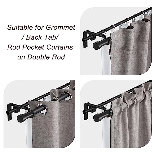 INOVADAY Blackout Curtain Liners 2 Panels Set, Thermal Insulated Light Blocking Liners for Window Curtains 96 Inches Long with Rings (Greyish White, W27 x L92)