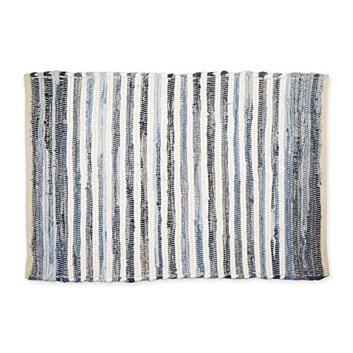 DII Chindi Home Collection Handwoven Multicolor Area Rag Rug, 3' Round with Fringe, Multi-Color