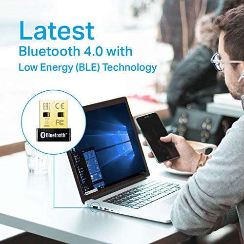 TP-Link USB Bluetooth Adapter for PC, Bluetooth 4.0 Dongle Receiver, Plug & Play, Nano Size, EDR & A2DP Technology, Supports Windows 11/10/8.1/8/7/XP for Desktop, Laptop, PS4/ Xbox Controllers (UB400)
