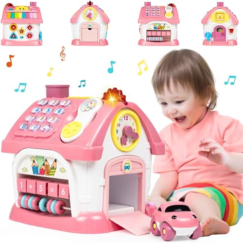 Marstone Toys for 1+ Year Old Girl Gifts, First birthday Gifts for Girls, 8-in-1 Montessori Toddler Toys House with Learning and Playing, Christmas and Birthday Gifts for kids Aged 1-2