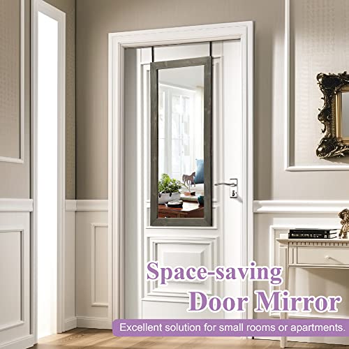 MIRUO Full Length Mirror, 64" x 21" Aluminum Alloy Frame Floor Mirror with Stand, Large Bedroom Mirror, Free Standing or Wall Mounted or Leaning Against Wall, Black