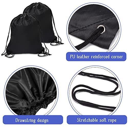Sliverdew 2 Pcs Black Drawstring Backpack Bags Sports Cinch Sack String Bags Drawstring Gym Bag Draw String Backpack Bulk Swimming String Bags