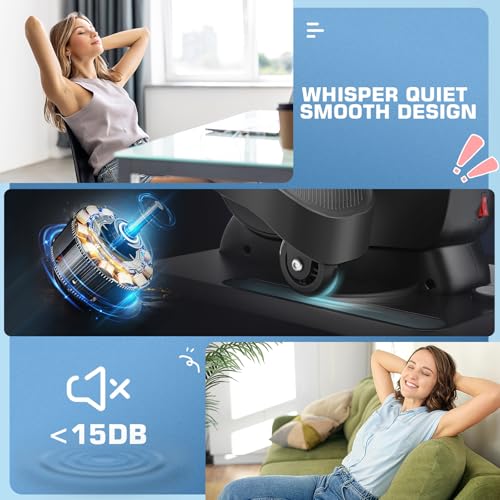 FUNMILY Under Desk Elliptical, 2 in 1 Leg Exerciser While Sitting for Seniors Adults, Ellipse Leg Exerciser with Display Monitor & Remote Control for Home Office Use