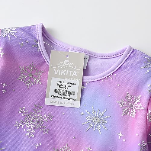 VIKITA Girls Dresses for Winter Long Sleeve Toddler Girls Clothes Party Tulle Dresses for Little Girls,LH2309 3T