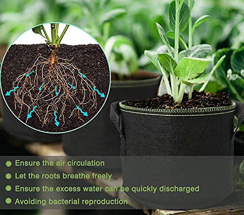 Smirdx 6 Pack Brown Plant Grow Bags with Handles, 1 Gallon Heavy Fabric Raised Garden Bed Pot for Vegetable, Non-Woven Durable Breathe Planting Container for Potato, Carrots, Onions, Flower