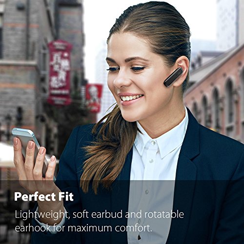 Marnana Bluetooth Headset, Hands-Free Wreless Bluetooth Earpiece with 18 Hours Playtime and Noise Cancelling Mic for iPhone Samsung Android Cell Phone Truck Driver - Black