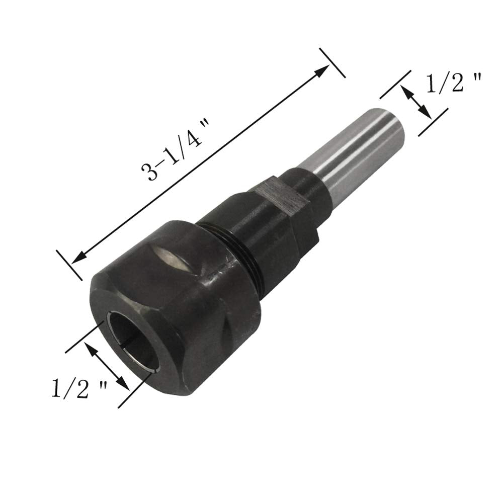 Wolfride 1/2-Inch Shank Router Bit Collet Extension, Adapter for 1/2-inch Shank Bits