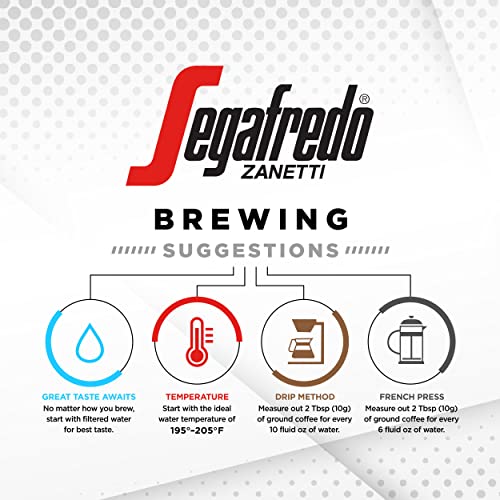 Segafredo Zanetti Ground Coffee – Made with Arabica Coffee – Light Roast, Silky Smooth with Floral Notes – Blend of Colombian and Sumatran Arabicas – Bright, Medium-Bodied – Brillante, 10oz Bag