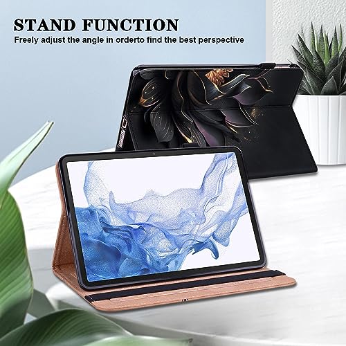 VODEFOX for Samsung Galaxy Tab A9 Plus Case, Stylish PU Leather Cover Flip Stand Shell with Elastic Band & Card Holder for Galaxy Tab A9 Plus Tablet - Starry Sky