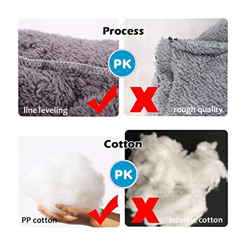 Barelove Square Dog Bed Mattress Washable Kennel, Soft Plush Faux Fur Rectangle Sleeping Pet Bed for Small Medium Large Dogs Cats Puppy Pets, with Anti-Slip Waterproof Bottom (Grey)