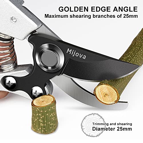Garden Pruners, Heavy Duty Garden Clippers,Pruning Shears with Adjustable Thumb Lock,Hand Gardening Tools Pruners,Stainless Steel Sharp Gardening Scissors (MJ001)