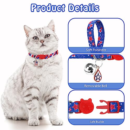 SCENEREAL Birthday Cat Collars Breakaway with Bells, 3 Pack Adjustable Cat Collars for Boy and Girl, Cute Cat Collar for Kitten Cats, Birthday Collar with Cake and Donut Jewelry