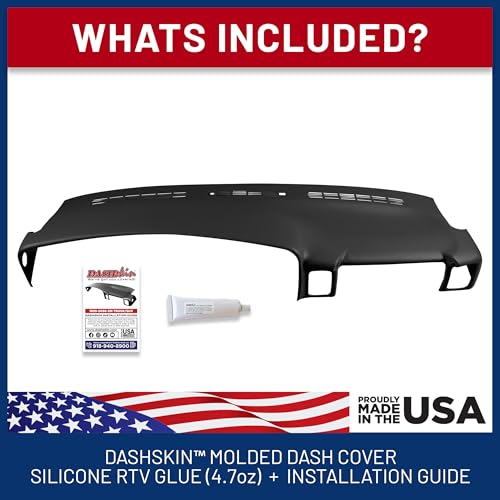 DashSkin Molded Dash Cover Cap Compatible with 2000-2006 Tahoe Suburban Yukon Avalanche & 1999-2006 Silverado Sierra in Black - Made in The USA
