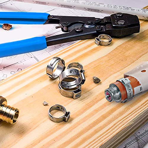 PADTON 50 Pack 1 Inch PEX Cinch Clamp Rings, Stainless Steel Pex Fittings Crimp Rings Pinch Clamps for PEX Tubing Pipe Fitting Connections (1 Inch)