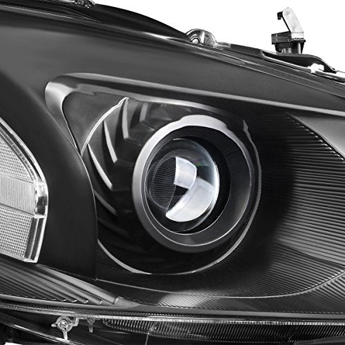 DNA MOTORING HL-OH-NA13-BK-CL1 Black Housing Clear Side Projector Headlights Replacement For 13-15 Altima Sedan