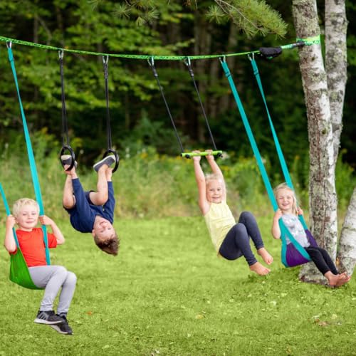 slackers Deluxe Swing Line - Turn Healthy Trees Into The Perfect Backyard Swing Set - slackers Tree Swing Line Kit - Great Tree Swing Addition to Any Yard - Recommended for Ages 3+