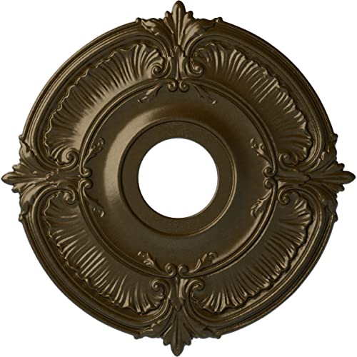 Ekena Millwork CM18ATRBC Attica Ceiling Medallion, 18"OD x 4"ID x 5/8"P (Fits Canopies up to 5"), Hand-Painted Root Beer Crackle