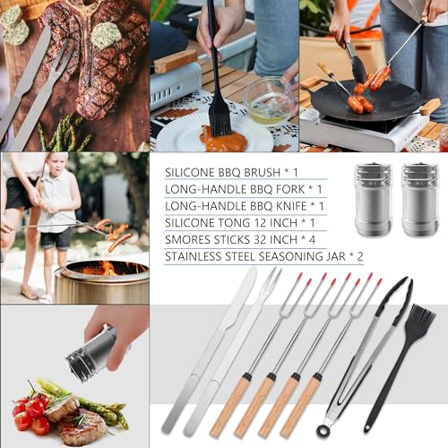 Wesqunie Camping Utensils Cooking Set - Camping Cookware Accessories Set, Portable Outdoor Camp Cooking Essentials Equipment Kit, Camp Kitchen Organizer Gear for Rv Picnic Grill Travel