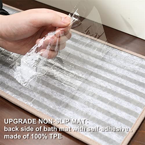 COSY HOMEER Soft Stair Treads Non-Slip Carpet Mat 28inX9in Indoor Stair Runners for Wooden Steps,Stair Rugs for Kids and Dogs, 100% Polyester TPE Backing 4pcs,Beige,Rhombus