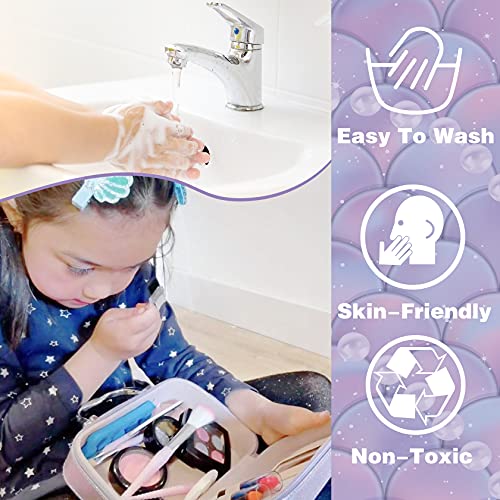 Kids Makeup Set for Girls - Non Toxic Washable Mermaid Makeup, Toys for Girls 5-7, 8-12, Mermaid Toys for Girls, Real Make Up for Little Girl,Party Gifts for Halloween Christmas Birthday