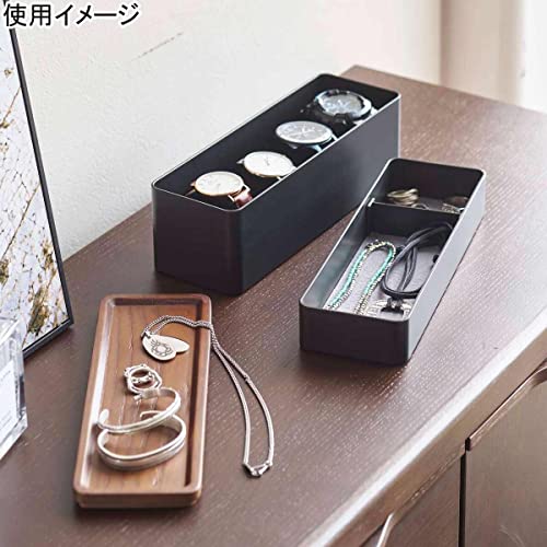 Yamazaki Home Rin Stacking Watch and Accessory Case, Jewelry Box Organizer For Glasses, 2-Tier - 2-Tier,Black
