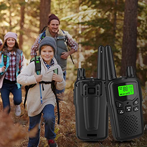 Walkie Talkies,Erelis Long Rang Walkie Talkies with 22 FRS Channels,Walkie Talkies for Adults with Lamp,VOX,LCD Display for Outdoor Activities Black