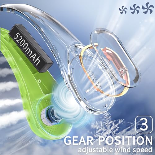 FrSara Neck Fan, Portable Strong Wind, Adjustable, 360° Cooling, Super Quiet, No Blade Design, No Hair Twisting, Even Air Volume On Both Sides, Non-Slip Material, Short Charging, Long Use Time