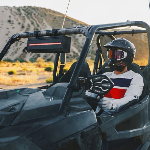 KEMIMOTO UTV Sound Bar 16 Inch SoundBar UTV Sound System SXS Speakers Bluetooth-Compatible with Multicolor LED Lighting Compatible with Polaris RZR Can-Am Defender Maverick X3 CFMOTO ZFORCE