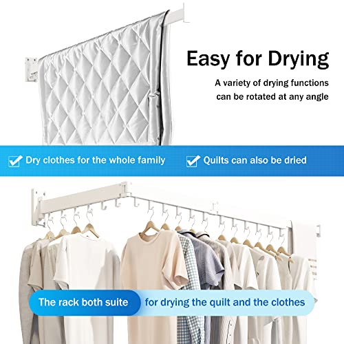 Clothes Drying Rack Wall Mounted,Drying Rack Clothing,Laundry Drying Rack Wall Mount,Collapsible Drying Racks for Laundry,Retractable,Foldable,Clothes Hanger Rack,Clothes Dryer Rack,White Color