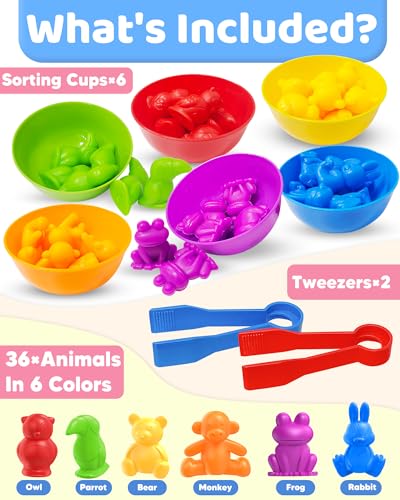 Oomloid Counting Animals Montessori Toys for 3 4 5 Years Old Boys Girls, Preschool Learning Activities Kindergarten Educational Sensory Toys Gifts for Kids Toddlers Ages 2-4, 3-5, 4-8