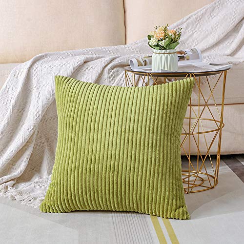 Artscope Cozy Striped Corduroy Pillow Covers Super Soft Decorative Oblong Throw Pillow Covers Case Cushion Covers for Sofa Couch Bedroom Car Decor 12 x 20 Inches, Navy Blue