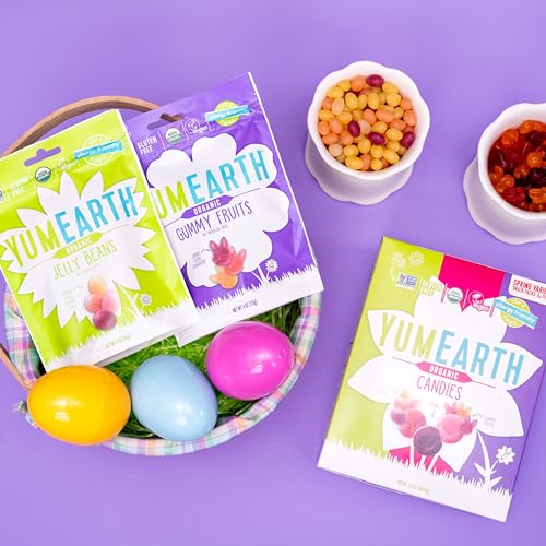 YumEarth Spring Candy Organic Gummy Fruits, 4 Ounce - Spring Fruit Flavors - Allergy Friendly, Gluten Free, Non-GMO, Vegan, No Artificial Flavors or Dyes
