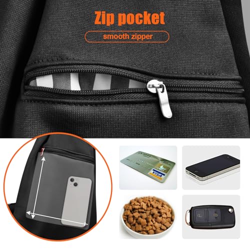 Tomkas Small Dog Sling Carrier - Adjustable Strap & Zip Pocket - for 3-10 lbs Pets(Black)