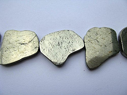 2strands Natural Raw Pyrite Crystal Freeform Slab Nuggets Pyrite Iron Gold Pyrite Beads 15-40mm