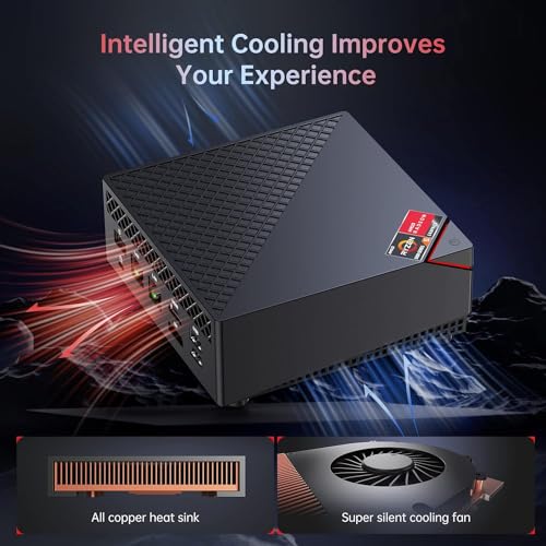 ACEMAGICIAN Mini PC AMD Ryzen 7 5700U, Dual Channel Mini Gaming PC 16GB DDR4 512GB SSD, Mini Computers Micro Desktop PC Support 4K Triple Display/WiFi6/BT5.2/Gaming/Office/Home