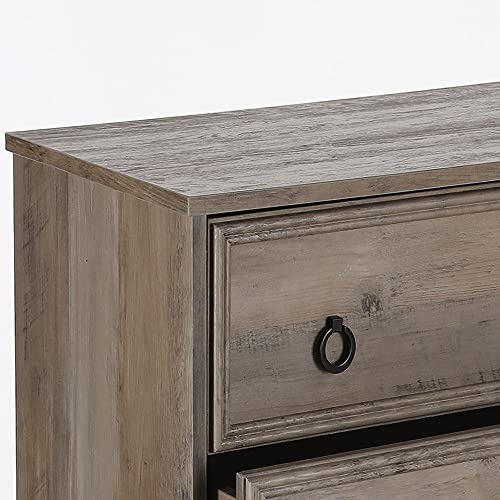 LGHM Modern 4 Drawer Dresser, Dressers for Bedroom, Tall Chest of Drawers Closet Organizers and Storage for Clothes - Easy Pull Handle, Textured Borders Drawers for Living Room, Hallway, Gray