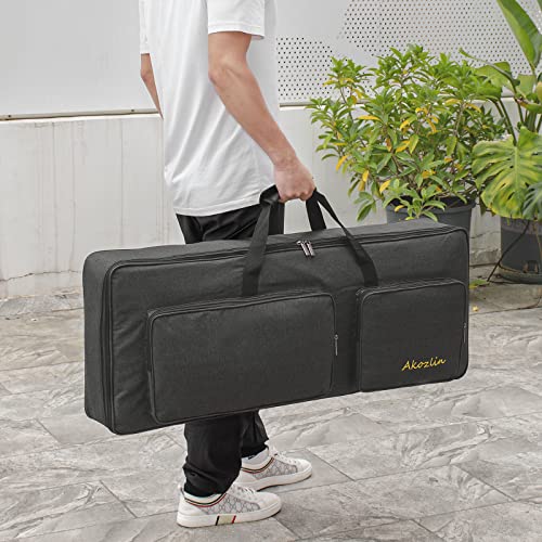 AKOZLIN 49-Key Keyboard Gig Bag 34"×13"×4" Portable Electric Piano Case Foldable Bag For 49-Note Keyboard