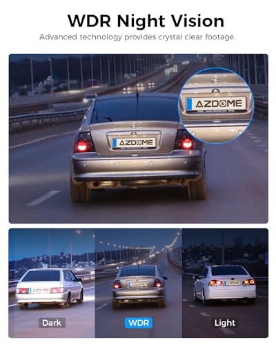 AZDOME M580 5K 5GHz WiFi Dash Cam Front and Rear, Touch Screen 4 Inch, UHD 4K+1080P Car Dash Camera with 64GB Card, Dashboard Camera Built-in GPS, WDR Night Vision, 24H 4 Modes Parking Monitor