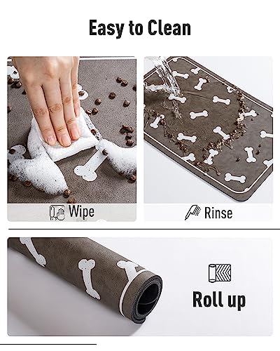 Pet Feeding Mat-Absorbent Dog Mat for Food and Water Bowl-No Stains Easy Clean Dog Food Mat-Quick Dry Dog Water Dispenser Mat-Puppy Supplies Dog Stuff-Dog Accessories Dog Water Bowl Mat
