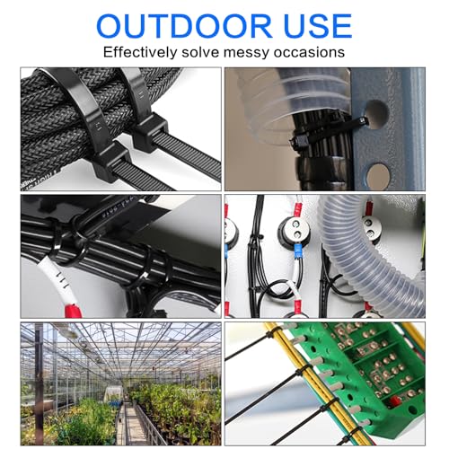1000 Pcs Black Zip Ties, 3 Inch Small Self-Locking Nylon Cable Ties, Premium Thin Plastic Wraps Wire Ties for Indoor and Outdoor (Black)
