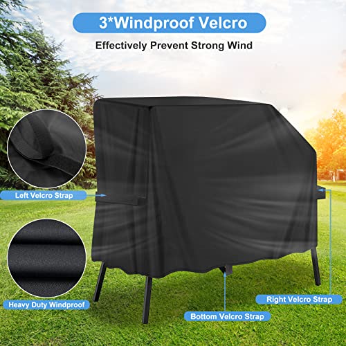 Griddle Cover 600D Heavy Duty for Blackstone 22 inch 17 inch Griddle with Hood and Stand, BBQ Gas Grill Cover Waterproof Windproof Weather Resistant for Outdoor, BBQ, Grilling, Camping