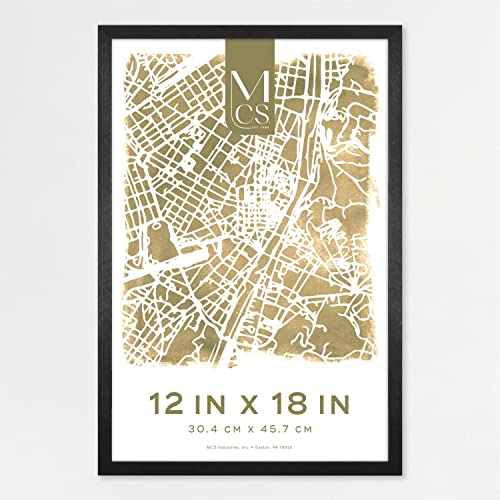 MCS Edgeline Metal Poster Frame, Back-Loading Picture Frame For Wall Art, 12 x 18 Inch, Black