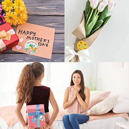 48Pcs Mothers Day Stickers Happy Mother's Day Label Stickers Flowers Hearts Envelope Seals Stickers Self-Adhesive Mom Stickers for Gifts Boxes Present Packages Candy Cookie Bags Wrap Cards Decor