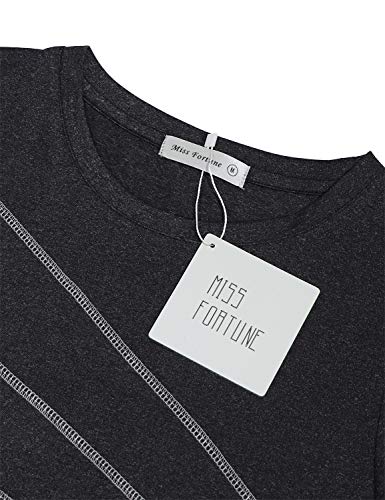 MISS FORTUNE Activewear Tops for Women Tunic, Ladies Yoga Short Sleeve Top Plus Size Exercise Clothes Funny Workout Tee Shirts Fast Dry Sun Protection Blouse Outdoor Clothing Green XL