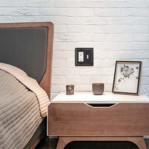 DEWENWILS Triple Toggle Wallplates, Aged Bronze Light Switch Covers, Heavy Duty Matel Material, Pack of 2