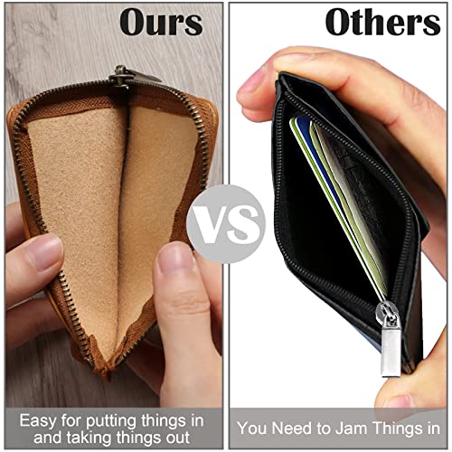 MNGARISTA Elastic Card Holder Wallet, Slim Minimalist Wallet Vertical Credit Card Holder and Men & Women Front Pocket Wallet with 3 Card Slots and 1 Side Zipper Pocket, Black Marbling