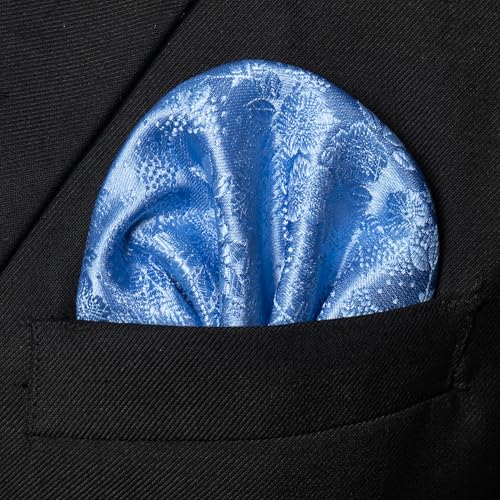 JEMYGINS Orange Floral Necktie and Pocket Square Tie Clip Sets for Men (16)