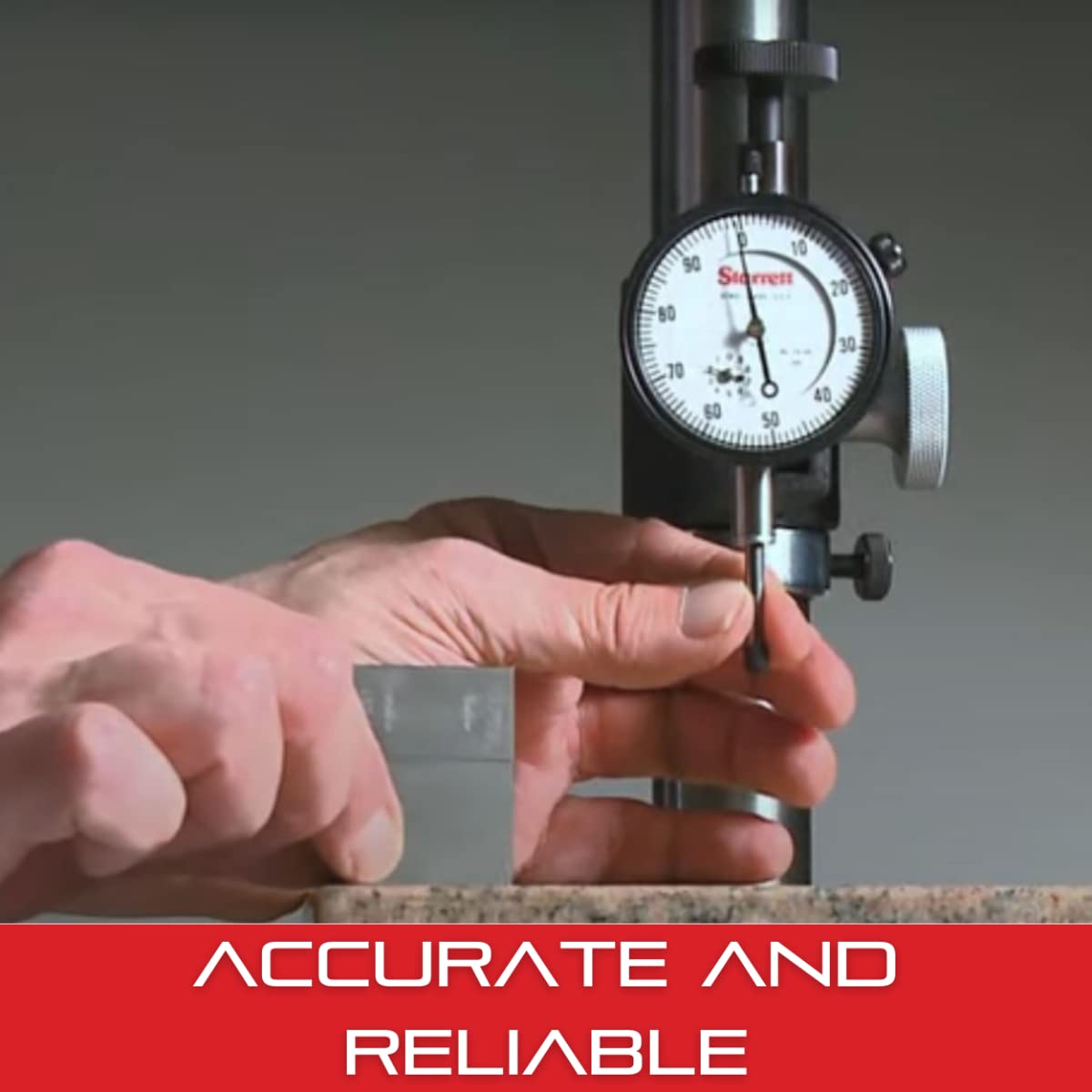 Starrett Universal Dial Test Indicator Set with Back Plunger for Full Use - White Face, 0-50-0 Reading, .200" Range, 0.001" Graduation, 1/4" Shank Diameter for Mounting - 196A5Z