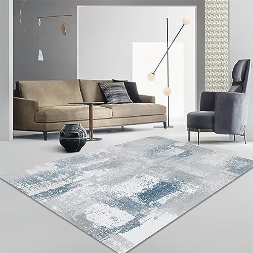 FINOREN Artistic Abstract Area Rug.Lines-Grey,4x6 Feet,Suitable for Bedroom,Living Room,Apartment,Machine Washable Non-Slip Soft Modern Interior Rug,Smudge-Proof,Non-Shedding.